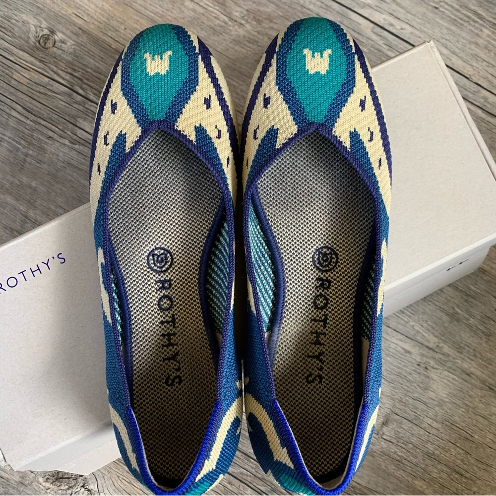 Rothy’s “Morrocan Blue” flats, sz 8.5